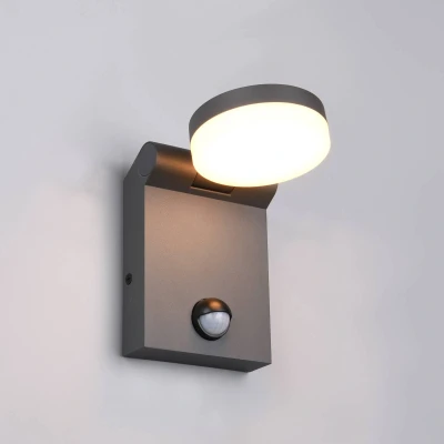 Abbildung von Trio Leuchten LED Außen Wandleuchte Adour 245569142, Aluminium Druckguss Anthrazit, Schirm Acryl Weiß, inkl. 7.5 Watt LED, Farbwechsel, Bewegungssensor