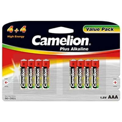 Abbildung von Camelion Batterie Micro LR03 AAA Plus Alkaline (4+4) 8er Blister, Alkaline, 1,5V