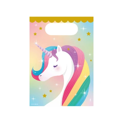 Abbildung von Unicorn Party Leckerlibeutel 16x23 cm 6 Stück