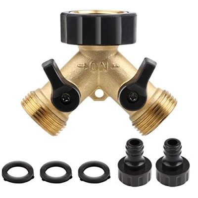 Abbildung von CPROSP 3/4 Zoll Verteiler aus Messing, für Zulaufschläuche, mit 2 Drehschalter, * Hahnstückadapter + 3 Gummi Unterlegscheiben…