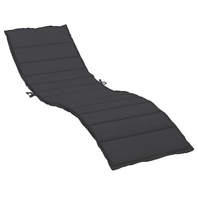 Abbildung von vidaXL Sonnenliege Auflage, Liegenauflage Outdoor, Polster Auflage für Gartenliege Liegestuhl, Polsterauflage, Schwarz 200x60x3cm Oxford Gewebe