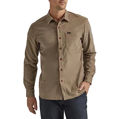 Abbildung von Lee Herren Extreme Motion All Purpose Long Sleeve Worker Shirt Hemd mit Button Down Kragen, Coventry Cord, L