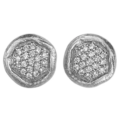Abbildung von Orphelia Damen Ohrstecker 925 Sterling Silber rhodiniert mattiert Zirkonia weiß ZO 5256