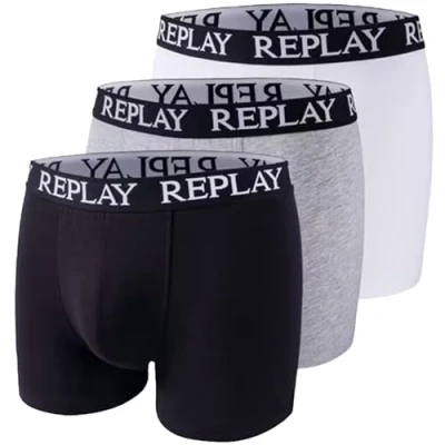Abbildung von Replay 3ER PACK Panties, Herren, Größe: Large, Schwarz grau weiß