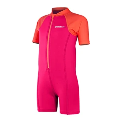 Abbildung von Speedo Mädchen Learn to Swim Wetsuit Badeanzug, Cherry Rosa/Coral, 4 Jahre