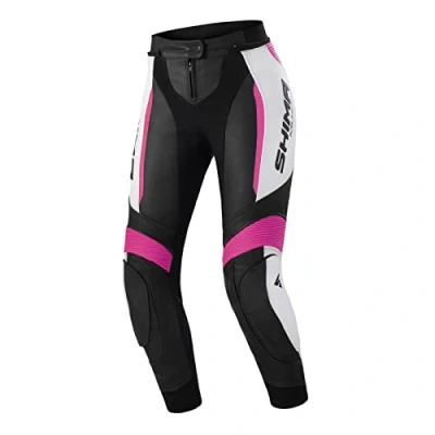Abbildung von SHIMA Miura 2.0 Motorradhose Leder, Damen, Sporthose mit Hüft und Knieprotektoren, perforiertes elastische Einsätze, für 2 teilige Kombi (38, Rosa)