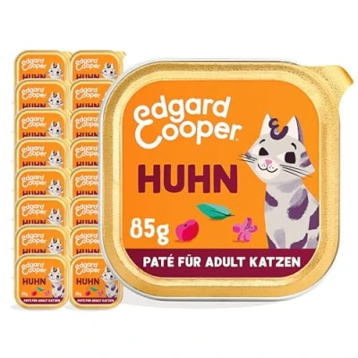 Abbildung von Edgard &amp; Cooper Nassfutter für Katzen, (Huhn, 85g x 16), Getreidefrei, voll von frischem Fleisch und natürlichen Zutaten, geeignet sterilisierte aktive hoher Proteingehalt