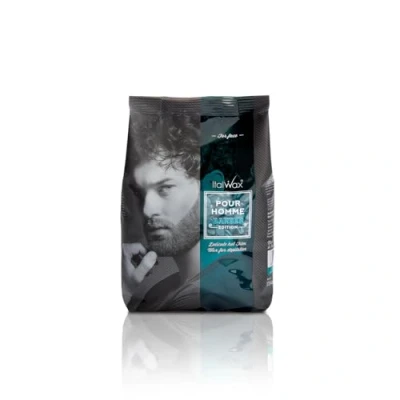 Abbildung von Italwax Pour Homme Barber Edition 500g Hard Wax Perlen zur Haarentfernung Speziell für Männer Entfernt grobe Haare mühelos Ideal Friseursalons.​