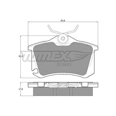 Abbildung von TOMEX brakes TX 15 22 Bremsbelagsatz Hinterachse für Verschleißwarnanzeiger vorbereitet VOLKSWAGEN: Golf 5 Schrägheck, AUDI: A2, SEAT: Toledo 3