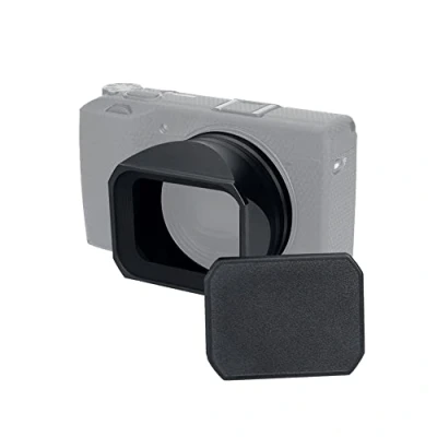 Abbildung von JJC Metall Objektivschutzkappe mit Gegenlichtblende für Ricoh GR III GR3 Digitalkamera, Reduziert Streulicht Verhindert Reflexionen Schützt das Objektiv