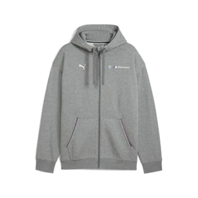 Abbildung von Puma BMW M Motorsport Essentials+ Fleecejacke Mit Kapuze Herren Plain Medium Gray Heather Größe: L