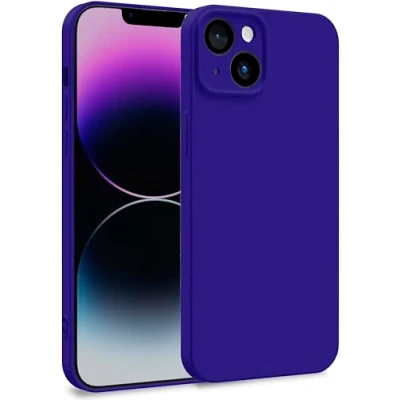 Abbildung von MyGadget Hülle für iPhone 14 Plus Zweilagige Handyhülle mit Kameraschutz Cover Innenfutter &amp; Silikon außen Dunkel Lila