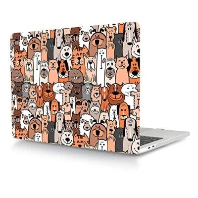 Abbildung von Hülle Kompatibel mit MacBook Pro 16 Zoll 2020 Freisetzung A2141 Touch Bar and ID, Plastik Schützend Hartschale Snap Case für Zoll, Welpen