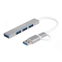 Abbildung von Delock 64214 4 Port Slim USB Hub mit Type C oder USB... Adapter A