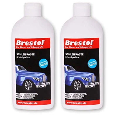 Abbildung von Brestol SCHLEIFPASTE 2x 500 ml Schleifpolitur Autopolitur entfernt Kratzer &amp; Schrammen Rostspuren Farbspuren Reibspuren Lackreiniger Kratzerentferner