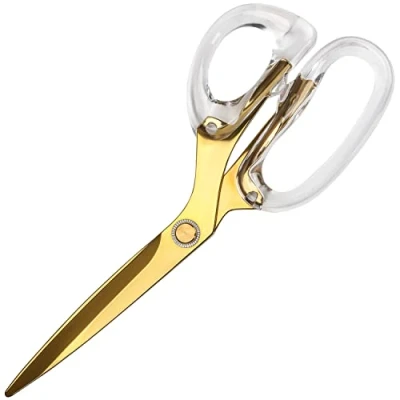 Abbildung von Belle Vous Mehrzweck Schere Gold aus Edelstahl 23 cm Gesamtlänge Weicher, Komfortabler Griff &amp; Scharfe Klingen Büro, Zuhause Schule Bastelschere Erwachsene für Kunst Nähen
