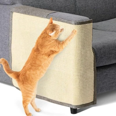 Abbildung von Navaris Tier Beschäftigungsspielzeug Katzen Kratzmatte Kratzschutz Sofa Sisal Kratzteppich rechts,