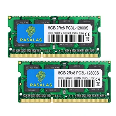 Abbildung von Rasalas DDR3 16GB Kit (2 x 8GB) 1600 MHz PC3L 12800S Non ECC Unbuffered 1,35 V CL11 2Rx8 Dual Rank SODIMM Laptop Arbeitsspeicher