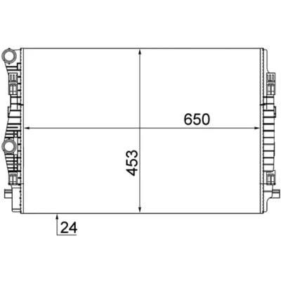 Abbildung von MAHLE ORIGINAL CR 2055 001S Kühler, Motorkühlung 650 453 24 Kühlrippen mechanisch gefügt VOLKSWAGEN: Golf 7 Schrägheck, Variant