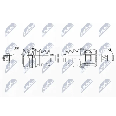 Abbildung von NTY NPW PL 127 Antriebswelle Vorderachse links 605 OPEL: Mokka / X