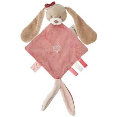 Abbildung von Nattou Mini Schnuffeltuch Hase Nina, Jade und Lili, 30 x 20 5 cm, Beige/Rosa