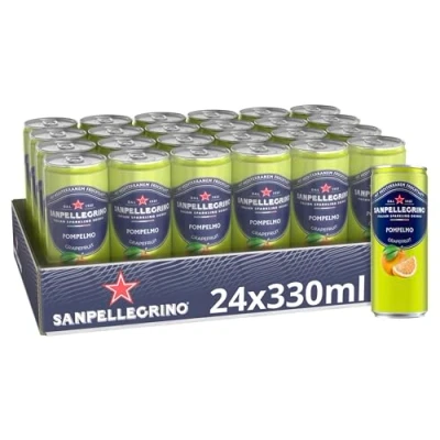 Abbildung von Sanpellegrino San Pellegrino Naturali Pompelmo Grapefruit Limonade mit 11% Grapefruitsaft (aus Konzentrat) 24er Pack (24 x 330ml) Einweg Dosen
