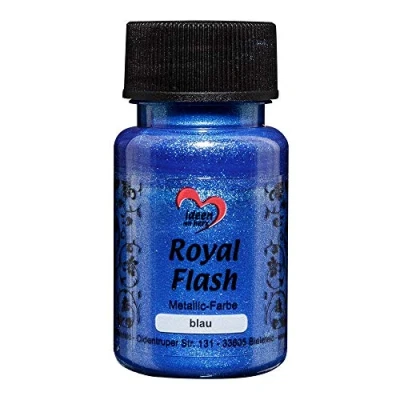 Abbildung von Ideen mit Herz Royal Flash, Acryl Farbe, metallic, feinsten Glitzerpartikeln, 50 ml (blau)