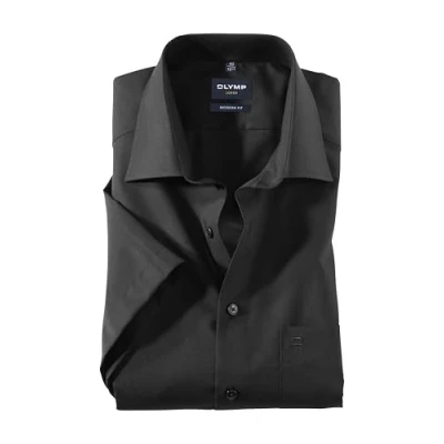Abbildung von OLYMP Herren Businesshemd Langarm Luxor,Einfarbig,modern fit,New Kent,schwarz 68,38