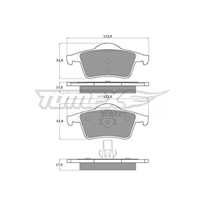 Abbildung von TOMEX brakes TX 14 05 Bremsbelagsatz Hinterachse VOLVO: V70 2, S60 I, I