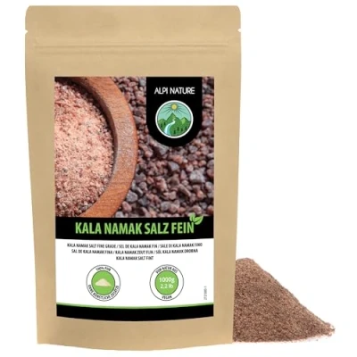 Abbildung von Kala Namak Salz fein 1kg, Steinsalz, bekannt als Schwarzsalz
