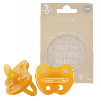 Abbildung von HEVEA Naturkautschuk Schnuller Kiefergerechte Form, Neugeborene 0+ Monate Hygienisches Einteiliges Design für bis Kleinkinder, BPA frei, Weich &amp; Langlebig 2Pack (Natürlich)