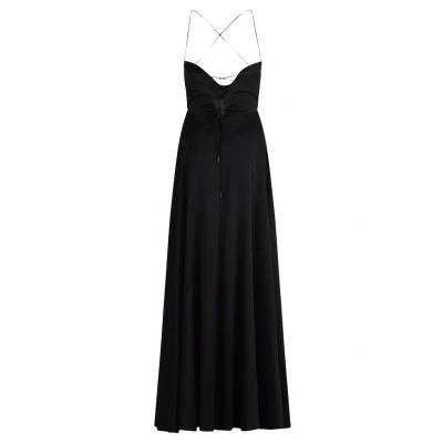 Abbildung von Vera Mont Damen Abendkleid mit Wasserfallausschnitt Schwarz,46