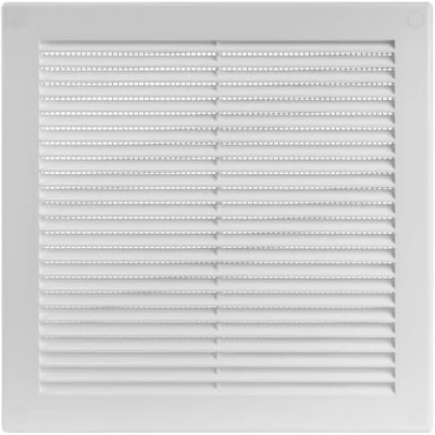 Abbildung von Vent Systems 250x250 mm Weiße Lüftungsabdeckung flache, quadratische Lüftungsschlitze Integrierter Insektenschutz HVAC Lüftungsöffnungen für Badezimmer, Heimbüro
