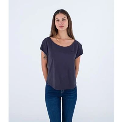 Abbildung von Hurley Damen Oceancare, Laserschnitt, kurzärmelig T Shirt, Caviar, XS
