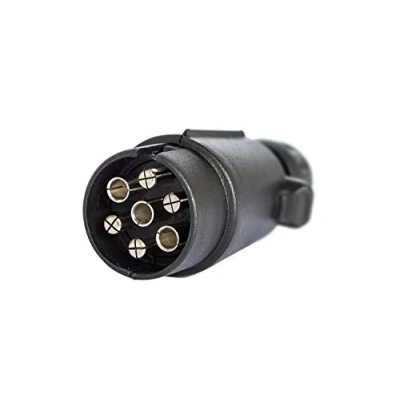 Abbildung von Aspöck 7 poliger Stecker mit Flachsteckanschluss 2 x 6mm PVC