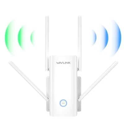 Abbildung von WAVLINK AX3000 Dual Band Wi Fi 6 Range Extender, WiFi Extender Booster, Repeater mit Gigabit Port, 4x5dBi Antennen, Unterstützung Repeater/AP/Router/Mesh Modus, einfache Einrichtung, funktioniert