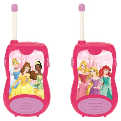 Abbildung von Lexibook TW12DP Princess Prinzessinen Disney Prinzessinnen Cinderella Rapunzel Ariel Walkie Talkies, Spielspielzeug Kommunikation Kind Mädchen, Gürtelclip, batteriebetrieben, pink