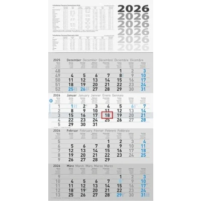Abbildung von 25 x Glocken 4 Monatskalender Monate/1 Seite 30x59cm UWS 2026