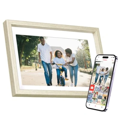 Abbildung von Rollei Smart Frame WiFi 108 Elektronischer Digitaler Bilderrahmen Frameo WLAN Digital Photo 10,1 Zoll 1280x800 IPS Touchscreen 32GB Holzoptik Fichte