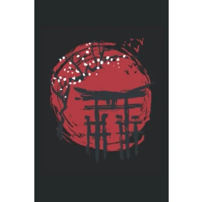 Abbildung von Notizbuch: Japan Notizbuch 6x9 Zoll DIN A5 120 Seiten Punktraster Japanischer Tempel Notizheft Kirschblüten Tagebuch Japanisches Schreibheft
