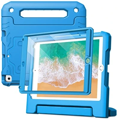Abbildung von JETech Kinder Hülle für iPad 9,7 Zoll (6./5. Generation, Modell 2018/2017) mit Eingebaut Schutzfolie, Stoßfest Ganzkörpe Griff Ständer Tablet Schutzhülle (Blau)