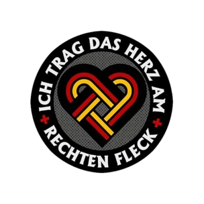 Abbildung von Sammys Shirt Store Ich trag das Herz II am rechten Fleck SRG Aufnäher 8 cm