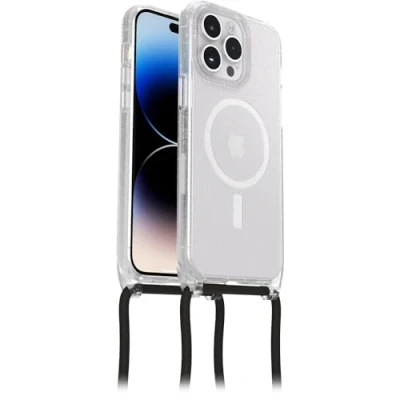 Abbildung von OtterBox React Necklace Hülle mit MagSafe für iPhone 14 Pro Max, ultraschlanke, schützende Verstellbarer und Abnehmbarer Handykette, Getestet nach Militärstandard, Stardust