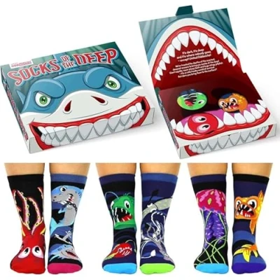 Abbildung von United Oddsocks Freizeitsocken Socks of the Deep Haifisch Tiefsee Socken in 30 38 im 6er