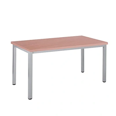 Abbildung von Bürotisch Schreibtisch Besprechungstisch graues Tischgestell quadratische Beine PC Tisch Arbeitstisch Konferenztisch Computertisch Homeoffice Businesstisch, Buche, 120 x 60 77,5 cm