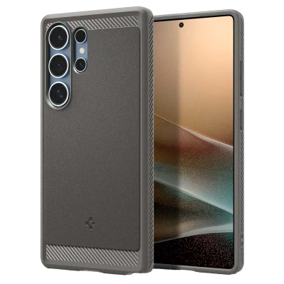 Abbildung von Samsung Galaxy S25 Ultra Hülle MagSafe Silikon Spigen Soft Case/Backcover Handyhülle Grau Shockproof/Stoßfest