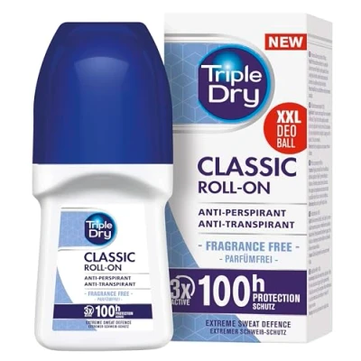 Abbildung von Triple Dry Deo Roller anti transpirant Roll On parfümfrei 72 h Schutz 6 x 50 ml, Set, tlg., Spezielle 3 fach Wirkformel für zuverlässigen