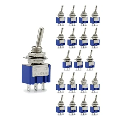 Abbildung von QWORK 20Stk Mini Kippschalter SPST AC 125V 6A ON 3 Pins 2 Position für Auto Arduino LKW Boot (MTS102)