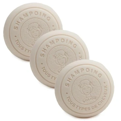 Abbildung von Label Provence Nature French Shampoo Bar aus Bio Eselsmilch für alle Haare 110 g 3er Set