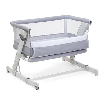 Abbildung von Chicco, Next2Me Pop Up Beistellbett, Höhenverstellbar, Neigbar, Kompatibel mit verschiedenen Betten, Einfach zu Montieren und Transportieren, Inkl. Reisetasche, 6 Monate 9 kg, Grey Mist